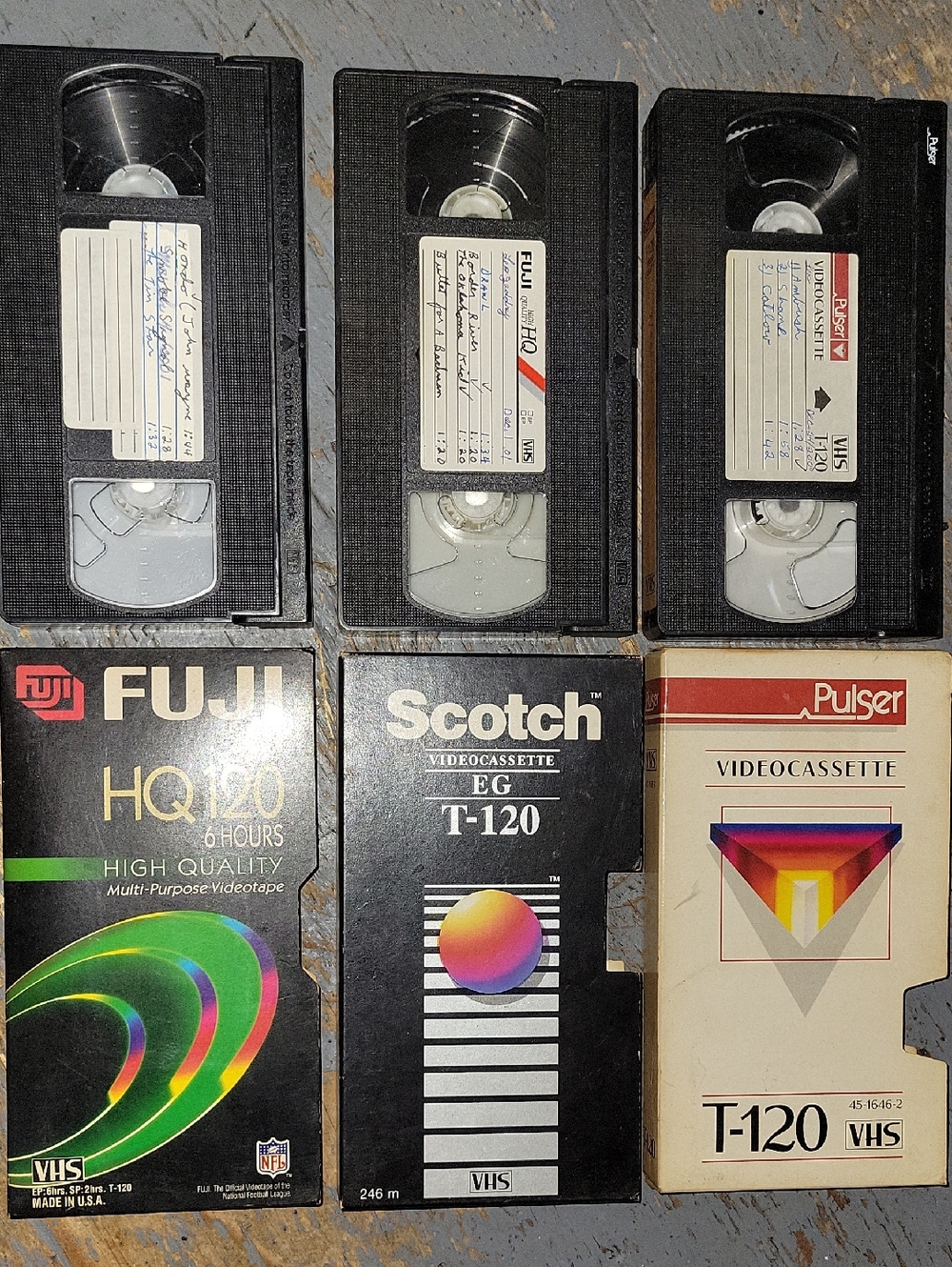 Vintage Prerecorded Western Films On VHS Tapes - Fuji, Scotch, Pulser